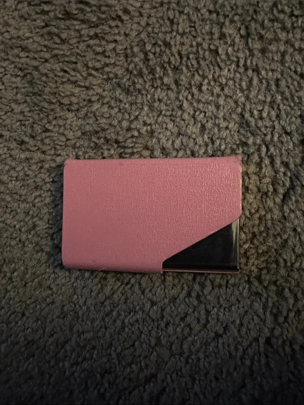 Pink Card Holder with Metal Accent